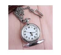 Montre de poche pour homme (argent) avec chaîne, montre de poche à quartz vintage classique, montre