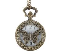 Montre de Poche Rétro à Quartz, Grand Boîtier Ajouré en Alliage de Zinc | Chaîne Métallique Incluse, Style Classique Ancien, Affichage à Repères Horaires, Usage Formel et Banquet
