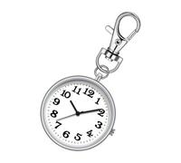 Montre de poche ronde avec boucle pour clé - Pendentif de montre porte-clés, breloque élégante pour les amoureux, les vacances, les amis, Argenté., Refer to description, Unisexe