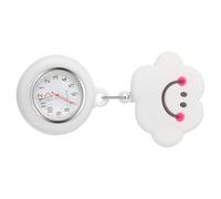 Montre de Poche Télescopique D’infirmière en Silicone Blanc, 1 Pièce | Clip-on, Affichage Seconde, Coque Souple Antidérapante, pour Blouses et Lanières, Usage Médical