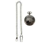 Montre de Poche Vintage à Mouvement Quartz en Alliage Noir pour Papa