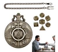 Montre de Poche Vintage avec dés, dés de Jeu de rôle - Jeux de société drôles Steampunk avec dés Vintage,Montre de Jeu de dés rétro pour Les collectionneurs et Les Amateurs de Famille