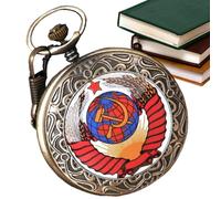 Montre de poche vintage, horloge de montre de poche | Les chiffres arabes sont à l'échelle de l'horloge vintage,Pentagram Wheat Portable Horloge avec chaîne, accessoires de mode pour hommes femmes