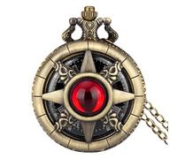 Montre de poche vintage - Montre de poche en pierres précieuses à remontage manuel avec chaîne, montre de poche vintage | Montre de poche mécanique en cuivre vintage pour la fête des pères, mari ma