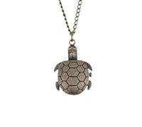 Montre de Poche Vintage Tortue, Pendentif Décoratif Léger en Alliage | Chaîne Incluse, Lecture Facile au Quotidien, Style Rétro Créatif, Finition Or