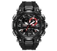 Montre de sport à double mouvement pour homme, multifonctionnelle, avec alarme et veilleuse, pour étudiant,