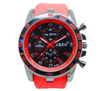 Montre de sport à la mode pour hommes Grand cadran Échelle de personnalité Éléments de couleur bonbon Montre à quartz analogique en silicone pour étudiants (Rouge)