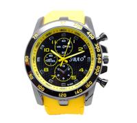 Montre de sport à la mode pour hommes Grand cadran Échelle de personnalité Éléments de couleur bonbon Montre à quartz analogique en silicone pour étudiants (Jaune)