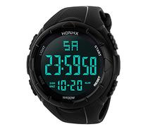 Montre de sport analogique à LED pour homme, Noir , taille unique