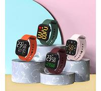 Montre de Sport électronique LED pour Enfants, Bracelet Souple étanche, Affichage de L'heure, adapté à Toutes Les Occasions (White #65)