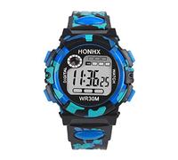 Montre de sport électronique multifonction pour enfant avec musique, bleu, One Size