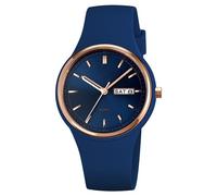 Montre de sport étanche pour femme avec grand cadran et bracelet en silicone souple, bleu marine, Sangle