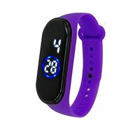 Montre de sport numérique LED en silicone pour homme 50 m, violet, taille unique