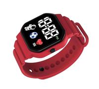 Montre de sport numérique - Montre étanche LED, montre avec bracelet en silicone souple avec support d'affichage électronique confortable et précis | Activité quotidienne entraînement école, rouge x