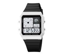 Montre de sport numérique - Mouvement étanche de 10 pouces | Montre en acier inoxydable ABS - Réveil à rétroéclairage LED avec affichage du jour de la date pour hommes adolescents randonnée en plein