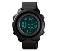 Montre de Sport numérique pour Homme - Multifonction - Étanche - avec détection de température corporelle - Portable - Militaire - pour l'extérieur, Course à Pied - pour Homme et Femme, Noir + Noir.,