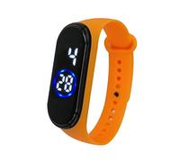 Montre de sport numérique unisexe en silicone 50 m, Orange, One Size