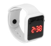 Montre de Sport pour Enfants avec Affichage LED, Montre Numérique de Forme Carrée, Suivi D'activité pour les Activités de Loisirs avec Podomètre, Chronomètre pour Garçons et Filles(Blanc)