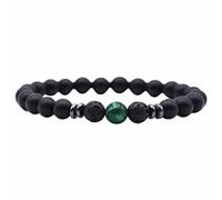 Montre de sport pour femme avec bracelet en perles naturelles pavées de boucles d'oreilles créoles, taille unique, Pierre naturelle, Pas de gemme