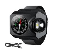 Montre de survie, lampe de poignet, lumière de course mains libres avec fonction boussole, thermomètre paracord montre d'alpinisme, lumière de course, torche rechargeable