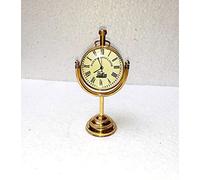 Montre de table en laiton antique de 10,2 cm environ, horloge de bureau, montre nautique marine, cadeau fait à la main, matériaux : laiton et verre