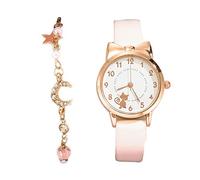 Montre décontractée à quartz pour femme coréenne Ensemble de montres avec bracelet et lumière, blanc, One Size