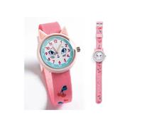 Djeco Montre Chat pédagogique antichoc Rose G