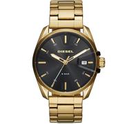 Diesel MS9 Montre pour Hommes, Mouvement à Quartz avec Bracelet en Silicone, Acier Inoxydable ou Cuir, Ton Or et Noir, 44mm