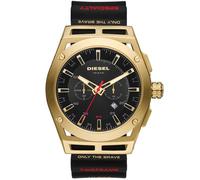 Diesel Montre Timeframe DZ4546 – Chronographe 48 mm – Or et Noir – Bracelet silicone/acier/cuir