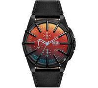 Diesel Framed Montre pour Homme, Mouvement Chronographe avec Bracelet en Silicone, Acier Inoxydable ou Cuir, Noir et Spectre, 44mm