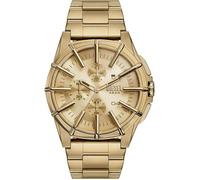 Diesel Framed Montre pour Homme, Mouvement Chronographe avec Bracelet en Silicone, Acier Inoxydable ou Cuir, Ton Or, 44mm