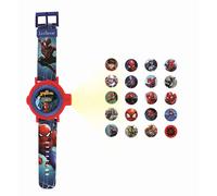 Lexibook, Spider-Man, Montre Bracelet Ajustable écran Digital avec 20 Projections de Spider-Man et Ses Amis, pour Enfant, Rouge/Bleu, DMW050SP