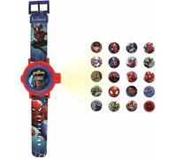 Lexibook, Spider-Man, Montre Bracelet Ajustable écran Digital avec 20 Projections de Spider-Man et Ses Amis, pour Enfant, Rouge/Bleu, DMW050SP