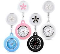 Montre d'Infirmière 4 Pièces Avec Clip Rétractable - Montre Quartz À Gousset et Poche - Cadeau pour les Médecins, Étudiants