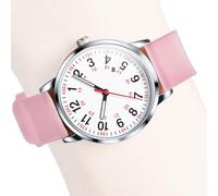 Montre d'infirmière analogique avec bracelet en silicone, 1,1 cm, étanche, facile à lire, mode décontractée, 24 heures, petite horloge de poignet de sport pour trotteuse pour homme et femme
