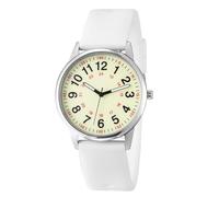 Montre d'infirmière pour professionnels de la santé, médecins, étudiants, montre étanche pour homme et femme avec bracelet en silicone, cadran lumineux facile à lire avec trotteuse, blanc, Sangle
