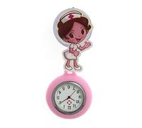 Montre d'infirmière rétractable pour infirmières et médecins avec motif de dessin animé et coques en silicone, cadran facile à lire, montre de poche, o