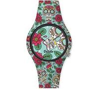 Montre Doodle Femme Quartz - 35 mm - Cadran Vert - Bracelet Silicone Multicolore - DO35012