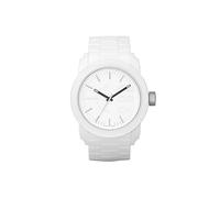 Diesel Montre pour Homme Double Down S44, mouvement à trois aiguilles, boîtier en polycarbonate blanc de 44 mm avec bracelet en silicone, DZ1436
