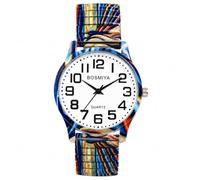 Montre Élastique Bohème Inspirée du Cri aux Grands Chiffres Unisexe | Grand Cadran Bien Lisible et Bracelet Élastique Réglable, avec une Touche Artistique et Bohème