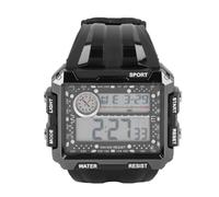 Montre électronique de Sport Rectangulaire à Grand écran, Veilleuse LED, Chronomètre, Montre D'alarme Calendrier étanche 50 M avec un Design élégant, pour Hommes et Femmes,