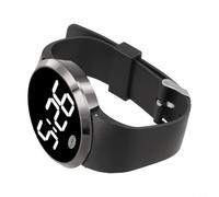 Montre électronique LED, grand écran, montre créative en plastique pour les loisirs, les femmes, les étudiants, montres numériques LED (argenté/blanc)