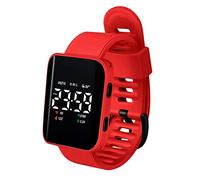 Montre électronique LED Lumineuse Vie Étanche Cadran Carré Sport Digital Montre-bracelet pour Étudiant Noël Anniversaire Cadeaux Rouge