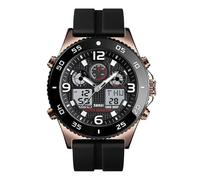 Montre électronique multifonction 1538 pour homme, grand cadran, bracelet en acier, style décontracté,