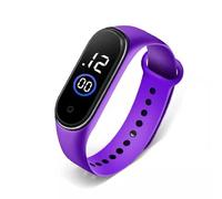 Montre électronique multifonctionnelle LED écran tactile étanche sport numérique pour hommes et femmes bracelet lumineux imperméable, aubergine, bracelet