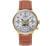 Zeppelin lz129 Hindenburg moonphase Montre Homme Analogique Quartz avec Bracelet Cuir 7039-1