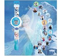 Montre Elsa La Reine des Neiges II avec projecteur 20 Figurines, Montre electronique projection Enfant fille