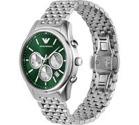 Emporio Armani Montre pour hommes, Mouvement chronographe à quartz et boîtier de 41mm avec bracelet en acier inoxydable ou en cuir