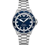 Montre Emporio Armani - Hommes - AR60079 - Argent Acier inoxydable - 42 mm - Bleu