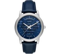 Montre Emporio Armani Luigi Meccanico AR60030 Cadran squelette bleu bracelet cuir